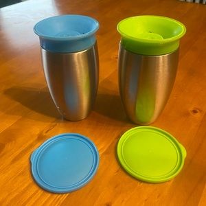 Set of 2 Munchkin 360 Sippy Cups Metal